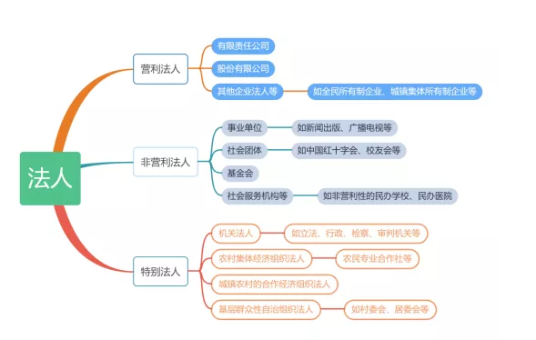 法人的概念和分類(lèi)圖
